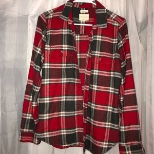 SUPER Soft Red Plaid Button Up Shirt